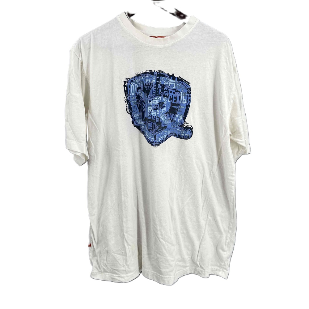Vintage Rocawear Blue Graphic Gold Logo Print Short Sleeve T-Shirt Large